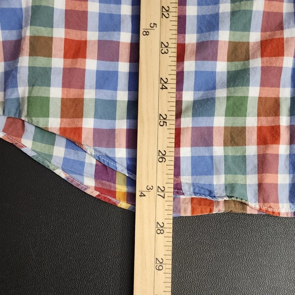 J.Crew Flex Washed Mens Multi-Color Plaid Slim Fit Button Down Shirt M